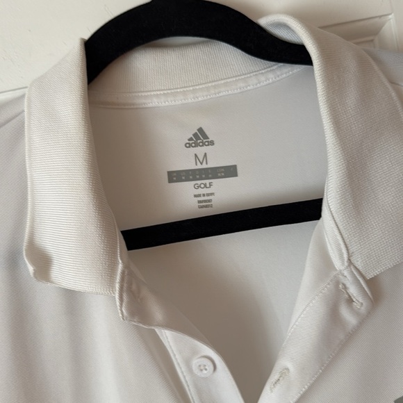 ✨ Adidas Men’s White Polo Shirt Medium EUC ✨ - Picture 2 of 3
